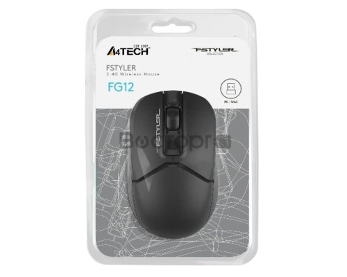 Мышь A4Tech Fstyler FG12 черный оптическая (1200dpi) беспроводная USB (3but)