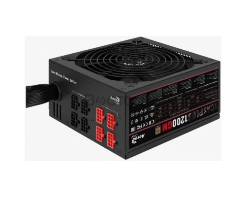 Блок питания Aerocool ATX 1200W KCAS PLUS 1200GM V2 (24+8+4+4pin) APFC 140mm fan 10xSATA Cab Manag RTL