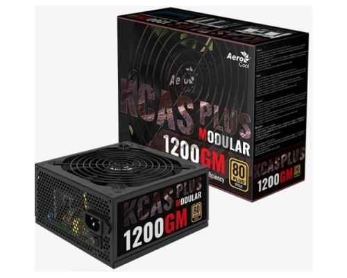 Блок питания Aerocool ATX 1200W KCAS PLUS 1200GM V2 (24+8+4+4pin) APFC 140mm fan 10xSATA Cab Manag RTL