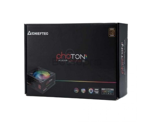 Блок питания ATX Chieftec CTG-650C-RGB 650W, Active PFC, RGB Rainbow 120mm fan, 80 PLUS BRONZE, Cable Management Retail