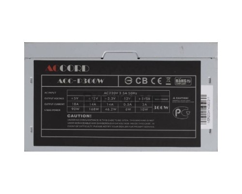 Блок питания ATX ACCORD ACC-P300W 300W, 24+4pin, 80mm fan OEM