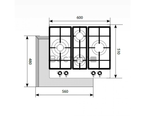 Панель варочная газовая LEX GVG 6043C IV LIGHT