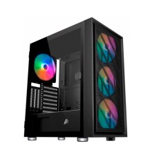 Корпус ATX 1STPLAYER AR-7 черныый, без БП, панель из закаленного стекла, USB 3.0, 2*USB 2.0, audio