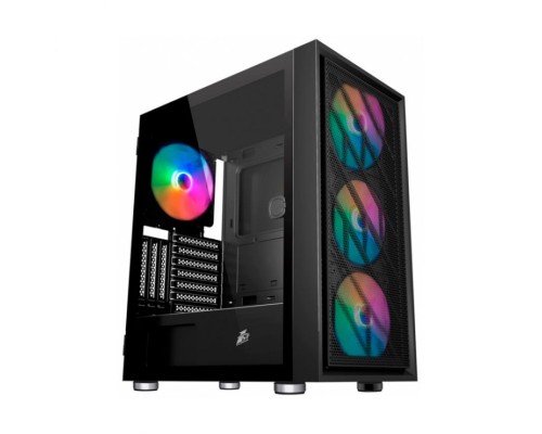 Корпус ATX 1STPLAYER AR-7 черныый, без БП, панель из закаленного стекла, USB 3.0, 2*USB 2.0, audio