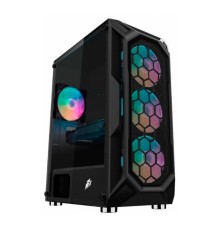 Корпус ATX 1STPLAYER FIREBASE X6 X6-3G6P-1G6 черный, без БП, боковая панель из закаленного стекла, USB 3.0, 2*USB 2.0, audio