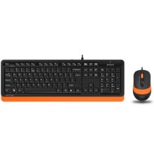 Клавиатура и мышь A4Tech F1010 ORANGE черно-оранжевые, USB