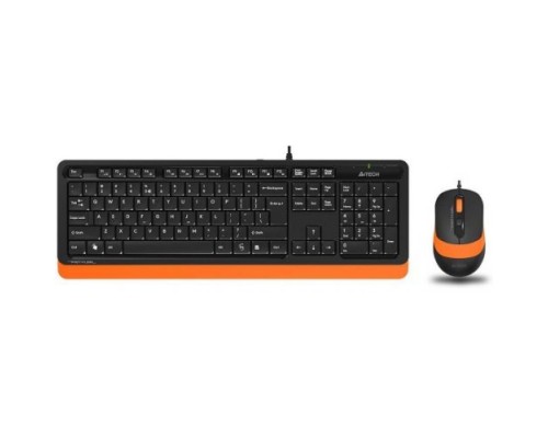 Клавиатура и мышь A4Tech F1010 ORANGE черно-оранжевые, USB