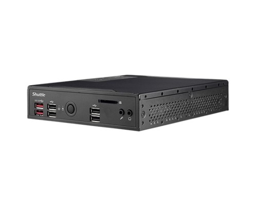 Платформа Shuttle DS20U 5205U Fanless Support 1080P FHD/2*HDMI+DP/2*DDR4L 2400 Mhz SODIMM Max 32GB/2хGLan, 802.11 b/g/n WLAN/COM/SD card reader, 65W a