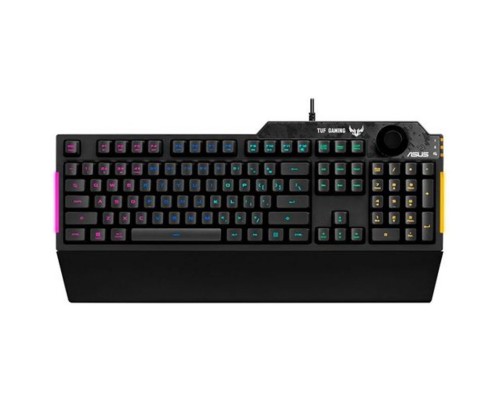 Клавиатура ASUS TUF Gaming K1 90MP01X0-BKRA00 игровая, мембранная, RGB подсветка, USB, регулятор громкости