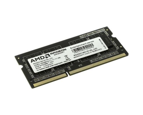 Модуль памяти DDR3 2GB AMD R532G1601S1SL-U 1600MHz black Non-ECC, CL11, 1.35V, RTL