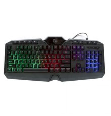 Клавиатура Gembird KB-G410L с подсветкой, USB, черный, 114 кл., м/медиа, Rainbow, кабель 1.5м