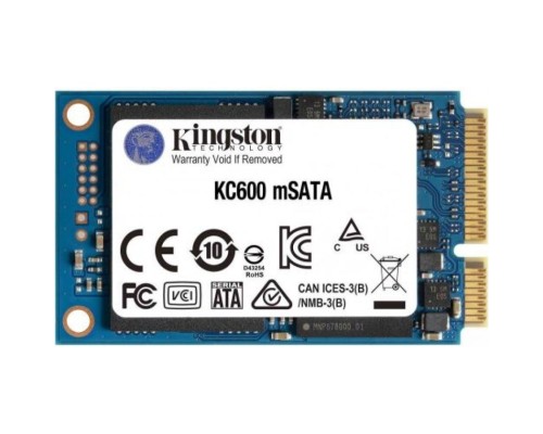 Накопитель SSD mSATA Kingston SKC600MS/512G KC600 512GB SATA 6Gb/s 3D TLC 550/520MB/s MTBF 1M