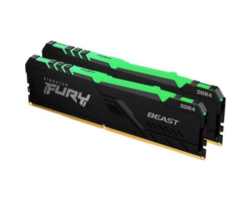 Модуль памяти DDR4 16GB (2*8GB) Kingston FURY KF426C16BBAK2/16 Beast RGB 2666MHz CL16 1.2V