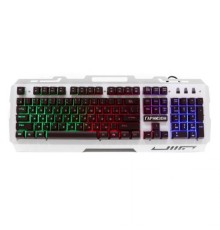 Клавиатура Гарнизон GK-340GL игровая, металл, подсв RAINBOW,USB,черн/сер,антифантом кл-ши,каб 1,5м