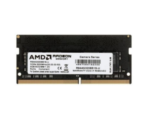 Модуль памяти SODIMM DDR4 4GB AMD R944G3206S1S-U PC4-25600 3200MHz CL161.2V Retail