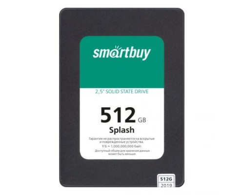 Накопитель SSD 2.5'' SmartBuy SBSSD-512GT-MX902-25S3 Splash 512GB SATA 6Gb/s 3D TLC 560/510MB/s MTBF 1.5M 7mm