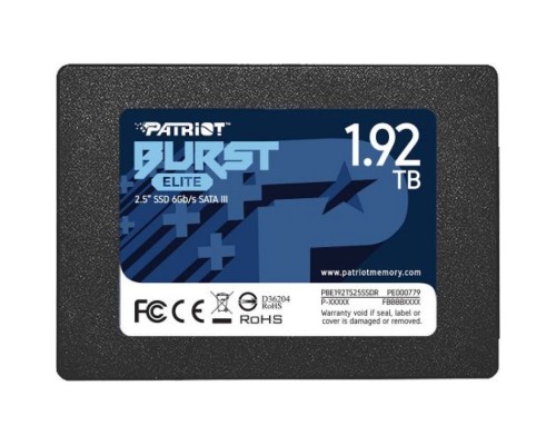 Накопитель SSD 2.5'' Patriot Memory PBE192TS25SSDR Burst Elite 1.92TB SATA 6Gb/s 450/320MB/s IOPS 40K/40K MTBF 2M