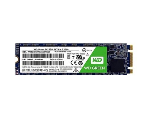 Накопитель SSD M.2 2280 Western Digital WDS480G2G0B Green 480GB SATA III 3D TLC NAND 545MB/s MTBF 1M