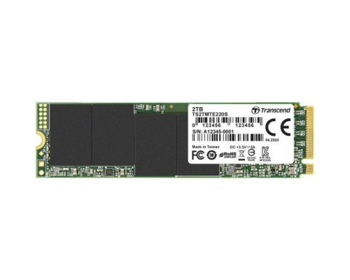 Накопитель SSD M.2 2280 Transcend TS2TMTE220S MTE220S 2TB NVMe PCIe Gen3 x4 3D TLC 3500/2700MB/s IOPS 340K/310K MTBF 2M