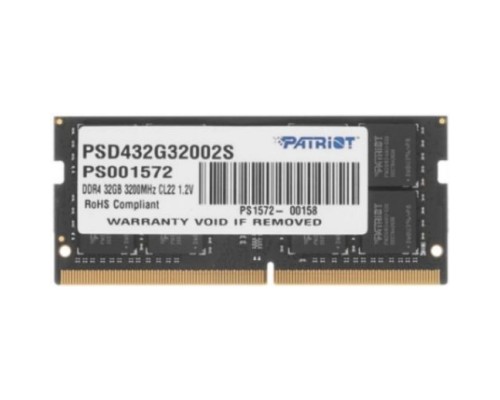 Модуль памяти SODIMM DDR4 32GB Patriot Memory PSD432G32002S Signature Line PC4-25600 3200MHz CL22 1.2V