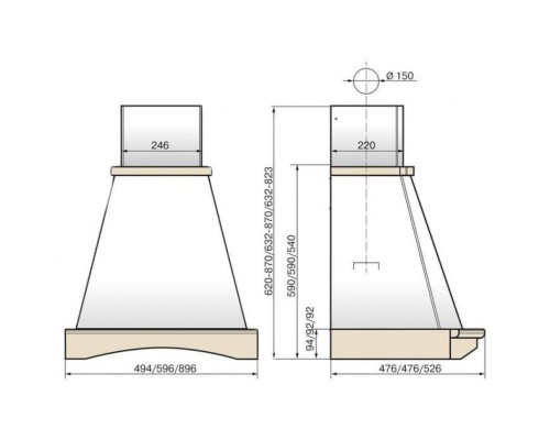 Вытяжка настенная ELIKOR Kitchen AC6634W1 белый