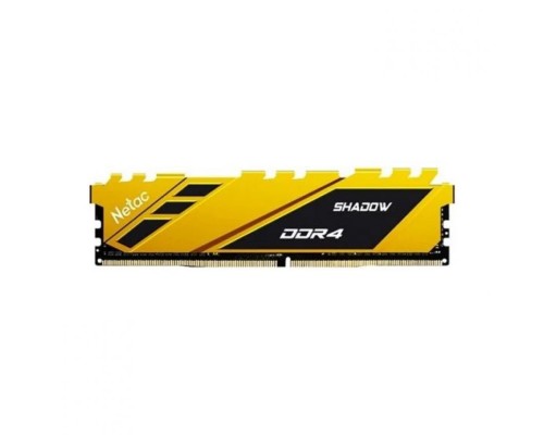 Модуль памяти DDR4 8GB Netac NTSDD4P32SP-08Y Shadow Yellow PC4-25600 3200MHz C16 радиатор 1.35V