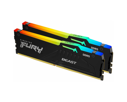 Оперативная память Kingston DDR5 32Gb 6000MHz Fury Beast RGB DIMM 2x16Gb KF560C40BBAK2-32