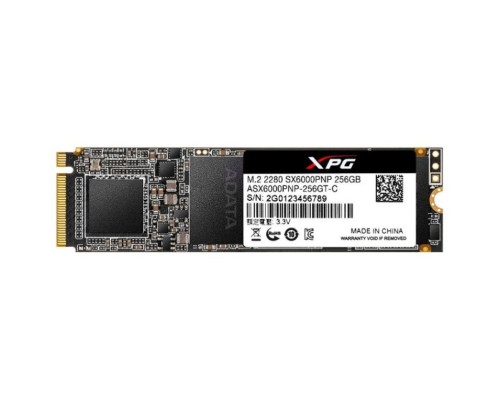 Накопитель SSD M.2 2280 ADATA ASX6000PNP-256GT-C XPG SX6000 Pro 256GB TLC PCIe Gen3x4 2100/1200MB/s IOPS 190K/180K MTBF 2M