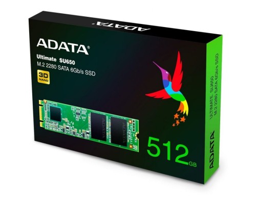 SSD-накопитель ADATA 512GB M.2 2280 SU650 ASU650NS38-512GT-C 3D TLC