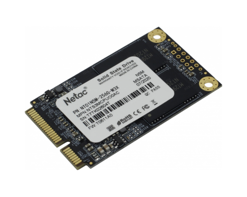 Накопитель SSD mSATA Netac NT01N5M-256G-M3X N5M 256GB SATA 6Gb/s 3D NAND TLC 540/490MB/s 140TBW Retail