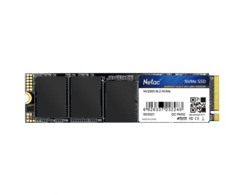 Накопитель SSD M.2 2280 Netac NT01NV2000-256-E4X NV2000 256GB PCIe Gen3*4 NVMe 3D TLC 2500/2100MB/s MTBF 2M