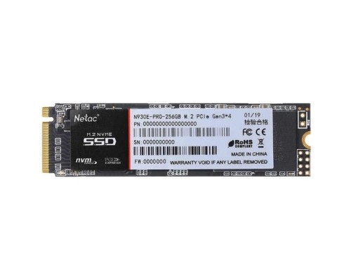 Накопитель SSD M.2 2280 Netac NT01N930E-256G-E4X N930E Pro 256GB PCIe Gen3*4 NVMe 3D TLC 2130/1720MB/s