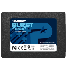 Накопитель SSD 2.5'' Patriot Memory PBE240GS25SSDR Burst Elite 240GB SATA 6Gb/s 3D TLC 450/320MB/s IOPS 40K/40K MTBF 2M