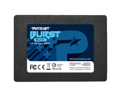 Накопитель SSD 2.5'' Patriot Memory PBE240GS25SSDR Burst Elite 240GB SATA 6Gb/s 3D TLC 450/320MB/s IOPS 40K/40K MTBF 2M