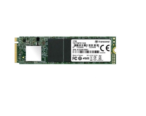 Накопитель SSD M.2 2280 Transcend TS1TMTE110S 110S 1TB PCI-E 3.0 x4 1700/1500MBs 160K/140K IOPs 3D TLC NAND MTBF 1M