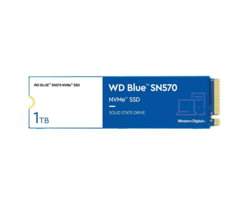 Накопитель SSD M.2 2280 Western Digital WDS100T3B0C Blue SN570 NVMe 1TB PCIe Gen3 x4 NVMe v1.4 TLC 3500/3000MB/s IOPS 460K/450K 600TBW MTTF 1.5M