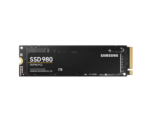 Накопитель SSD M.2 2280 Samsung MZ-V8V1T0BW 980 1TB PCIe Gen 3.0 x4, NVMe 1.4 V-NAND 3-bit MLC 3500/3000MB/s IOPs 500K/480K MTBF 1.5M