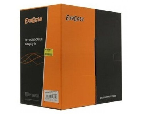 Кабель ExeGate EX281815RUS UTP4-C5e-CU-S25-IN-PVC-GY-305 UTP 4 пары кат.5e медь, 25AWG, бухта 305м,