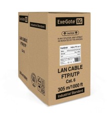 Кабель ExeGate EX281810RUS FUTP4-C6-CU-S23-IN-PVC-GY-305 FTP 4 пары gray