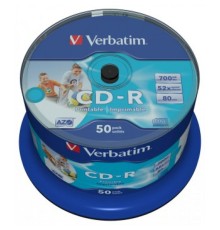 CD-диск Verbatim 700Mb 52x Cake Box (50 шт) Printable