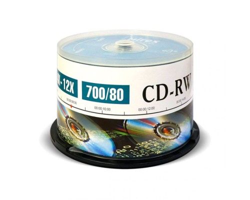 CD-диск Mirex CD-RW 700 Mb Cake Box (50)