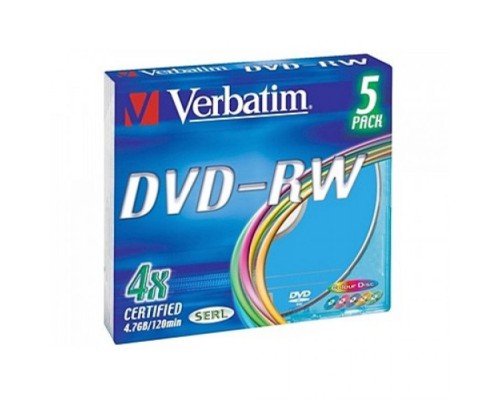 DVD-диск Verbatim DVD-RW Colour (43563)