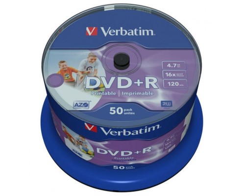 DVD-диск Verbatim 4.7 Gb, Printable, Cake Box