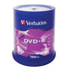 DVD-диск Verbatim DVD+R 4.7ГБ 16x 100шт на шпинделе