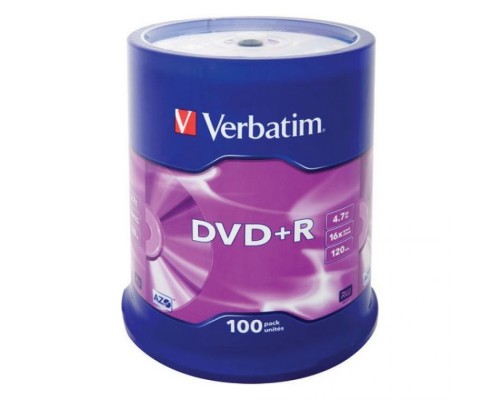 DVD-диск Verbatim DVD+R 4.7ГБ 16x 100шт на шпинделе