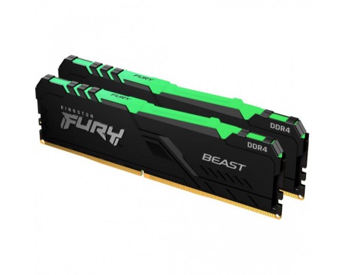 Модуль памяти DDR4 16GB (2*8GB) Kingston FURY KF437C19BBAK2/16 Beast RGB 3733MHz CL19 1RX8 1.35V 288-pin 8Gbit