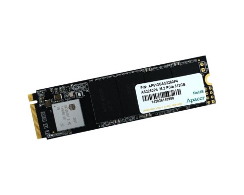 Накопитель SSD M.2 2280 Apacer AP512GAS2280P4-1 AS2280P4 512GB PCIe Gen3x4 with NVMe 3D TLC 2100/1500MB/s IOPS 210K/380K MTBF 1.5M RTL