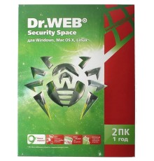 Антивирус Dr.Web Security Space 2 ПК на 1 год BHW-B-12M-2-A3