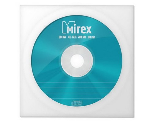 CD-диск Mirex 700 Mb, бумажный конверт (1 шт)