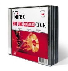 CD-диск Mirex 700 Mb, Maximum, Slim Case (5 шт)
